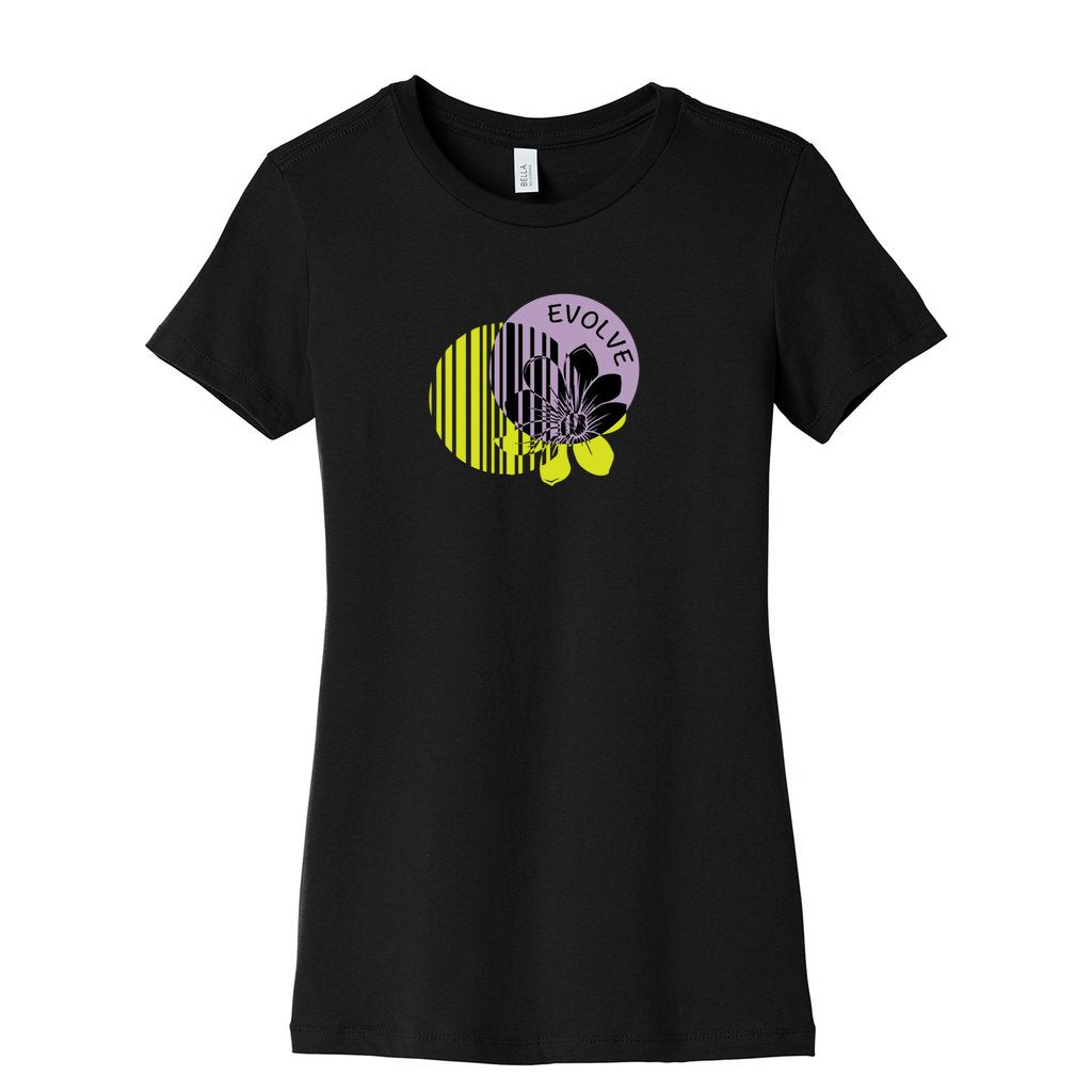 EVOLVE BLACK WOMENS GRAPHIC TEE FRONT