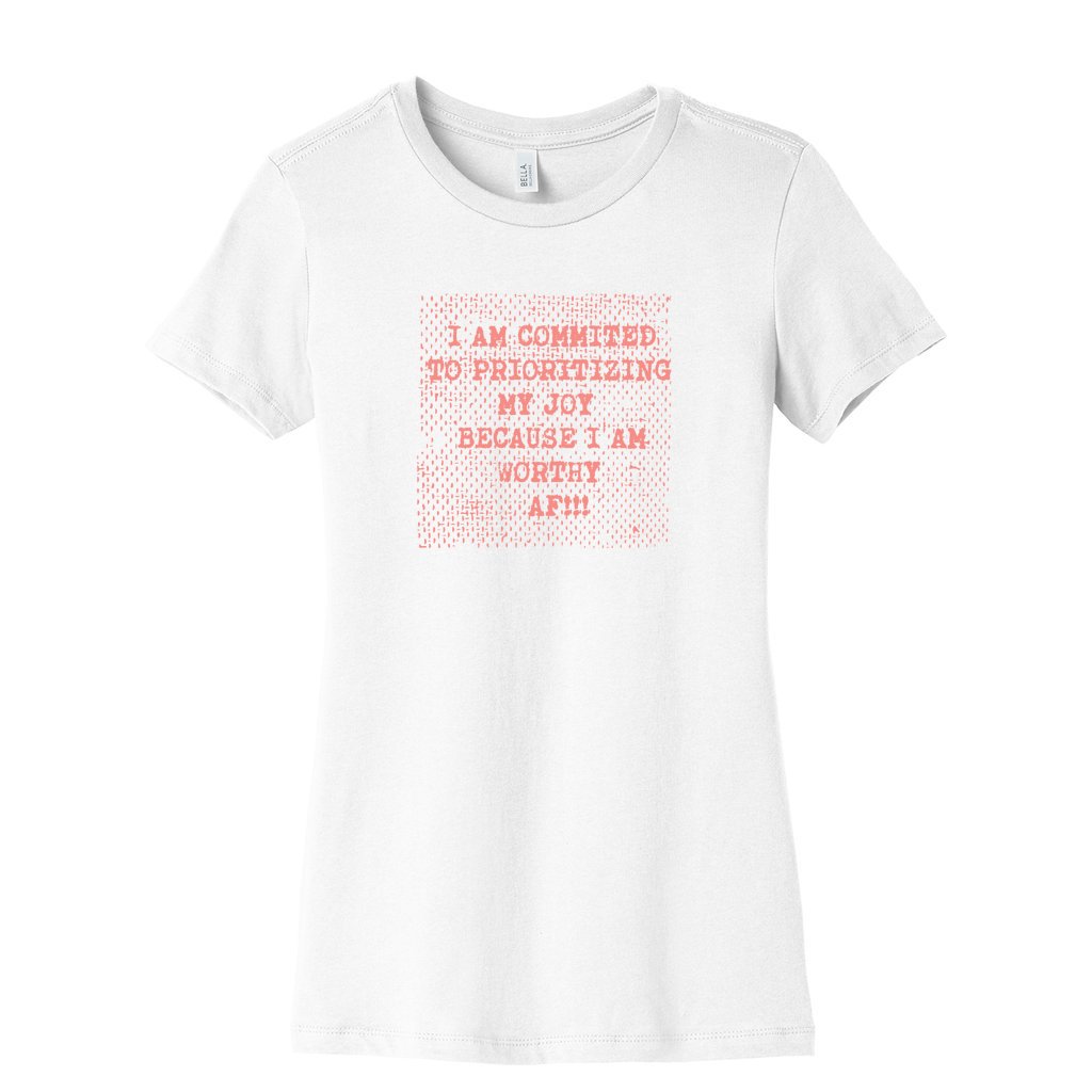 WORTHY AF WOMENS WHITE GRAPHIC TEE  FRONT