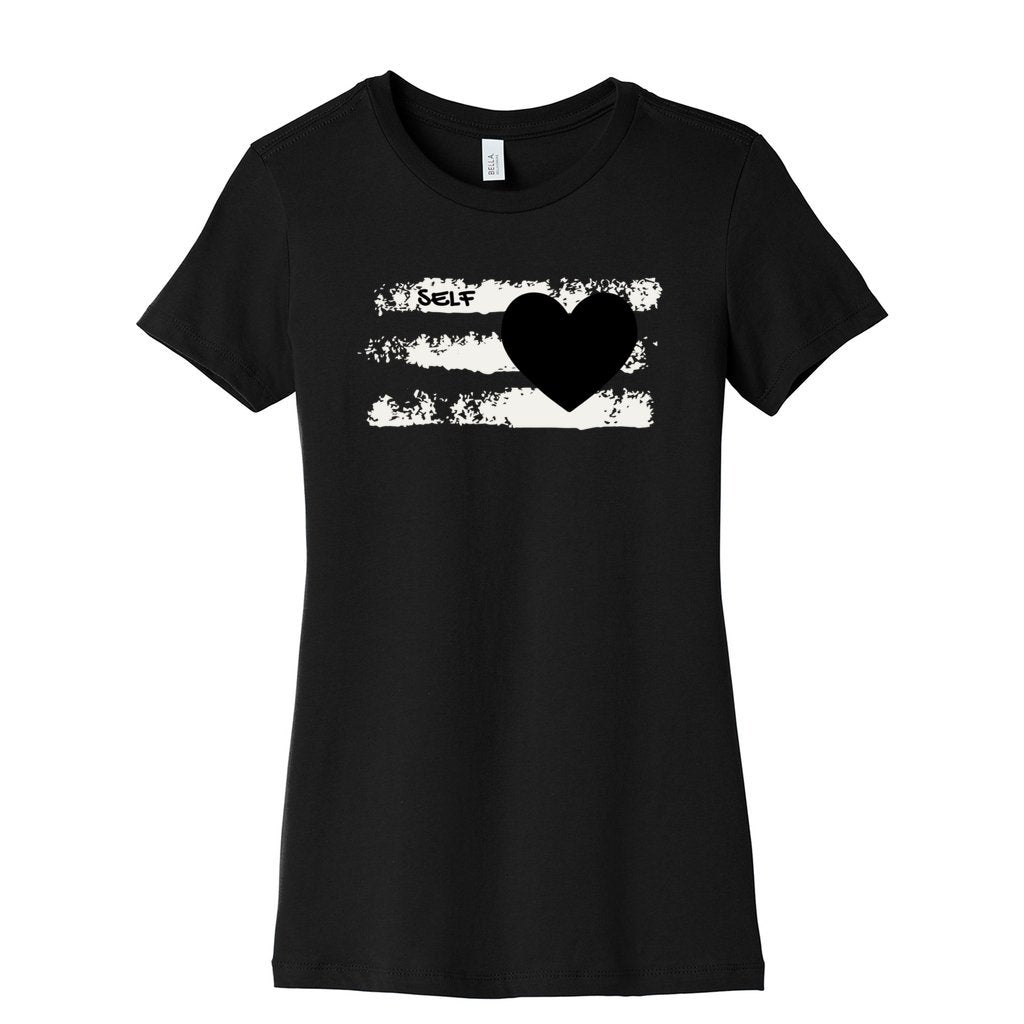 SELF LOVE WOMENS BLACK GRAPHIC TEE FRONT