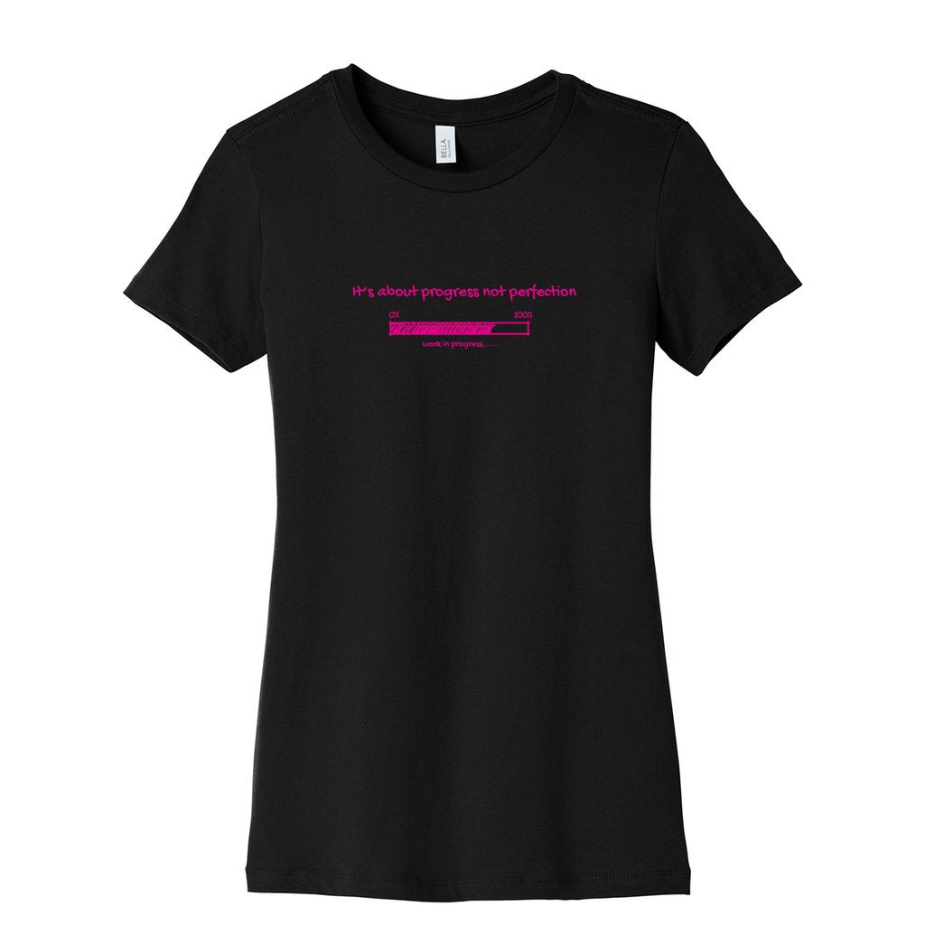 WORK IN PROGRESS WOMENS BLACK GRAPHIC TEE FRONT