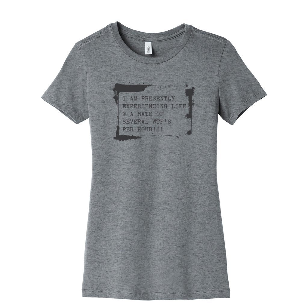 WTF WOMENS HEATHER GREY GRAPHIC TEE 