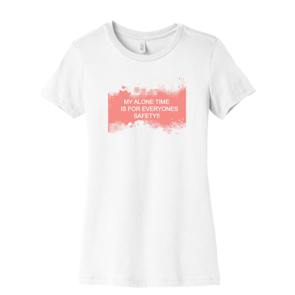 ALONE TIME WOMENS WHITE GRAPHIC TEE FRONT FRONT