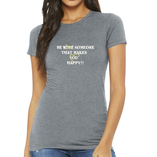 MAKE YOU HAPPY WOMENS HEATHER GREY GRAPHIC TEE FRONT